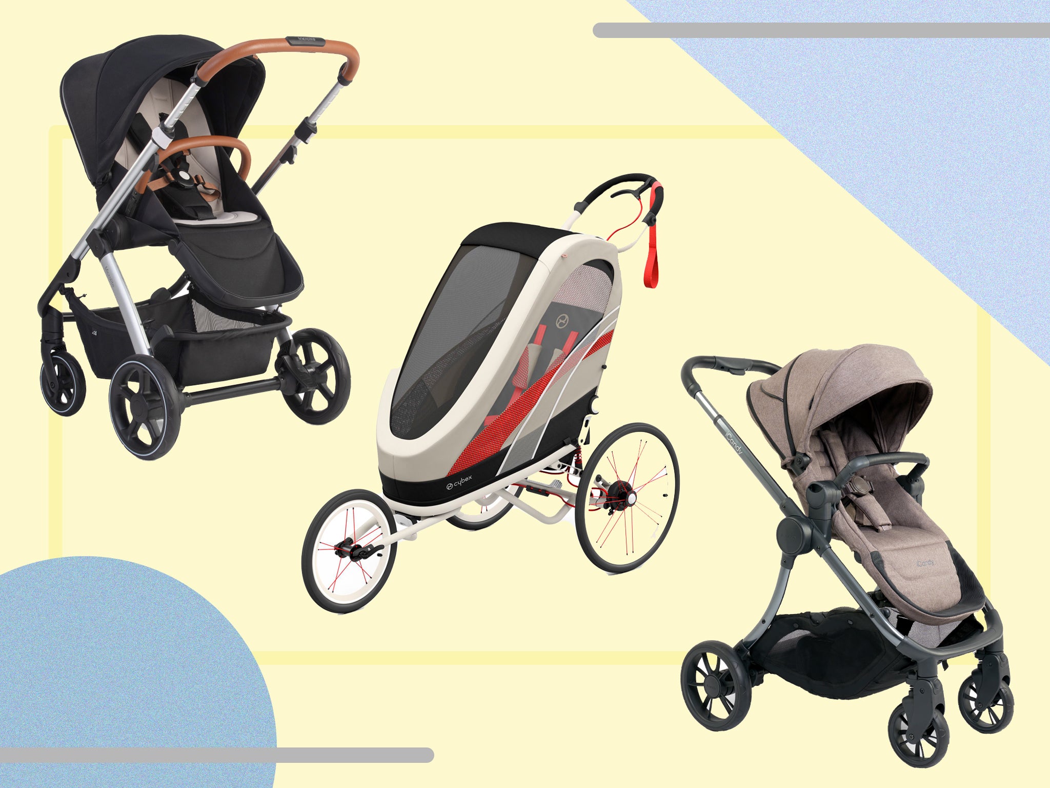 Black 3 in 1 Adjustable High View Baby Stroller Pram Travel System Baby Jogger City Tour Baby Stroller Lightweight Newborn Pram Infant Carriage Pushchair with Stroller Fan 